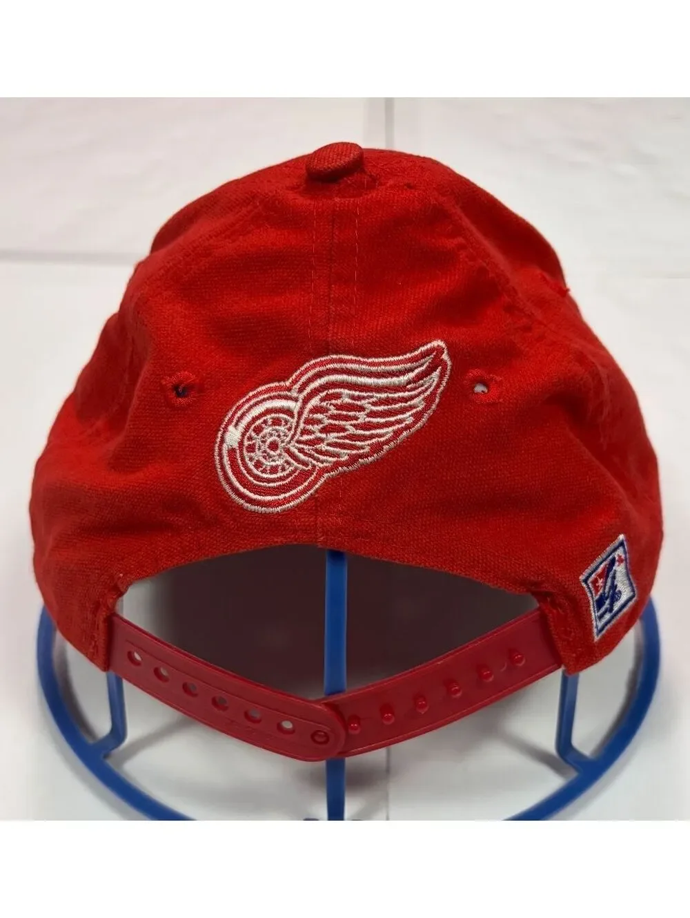 Vintage 1990s The Game Detroit Red Wings NHL Hockey Script Snapback Hat Red OSFA